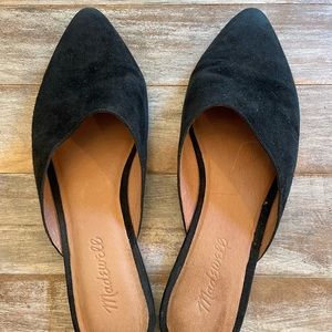 Madewell Black Suede Rumi Mule Flats Pointed toe Size 7.5